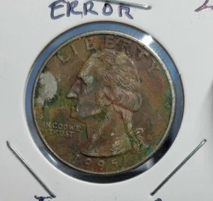 1995 D Washington 25c FEHLER unsachgemäß geglüht Planchet - Bild 1 von 2