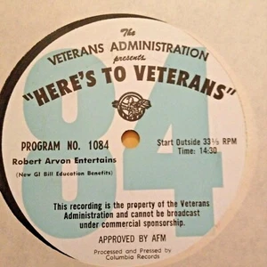 RADIO SHOW: HERE'S TO VETERANS #1084 ROBERT ARON & RUBIN MITCHELL - Imagen 1 de 2
