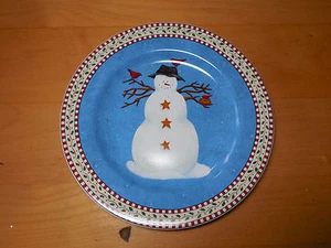 Sakura Debbie Mumm SNOWMAN Salad Plate 8 1/4" Asst designs 1 ea 32 available - Picture 1 of 7