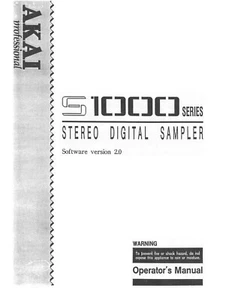 Akai S1000 Digital Sampler Owners Instruction Manual - Picture 1 of 1