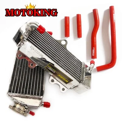 Radiador de alumínio e mangueira vermelha para Yamaha YZ250F 2001-2005 WR250F 2001-2006 2004 - Imagem 1 de 4