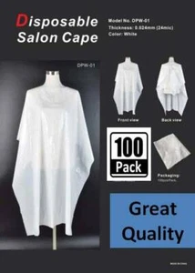 Delantal para colorear de corte de tinte de cabello impermeable con capa de salón de 100 quilates blanco  - Imagen 1 de 4