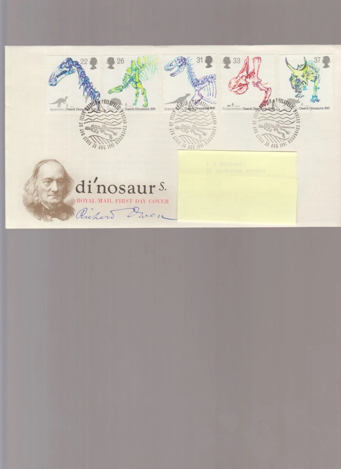 British First Day Cover -Dinosaur 20/8/1991 -Edinburgh - Image 1 of 1