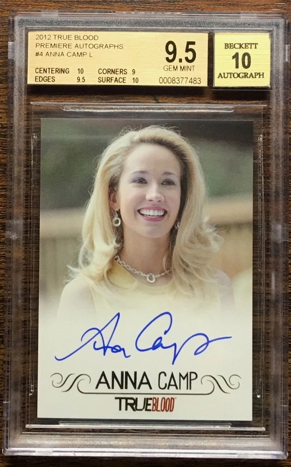 ANNA CAMP 2012 TRUE BLOOD GEM MINT BECKETT BGS 9.5 COM 10 CARTÕES DE AUTÓGRAFO AUTOMÁTICO - Imagem 1 de 1