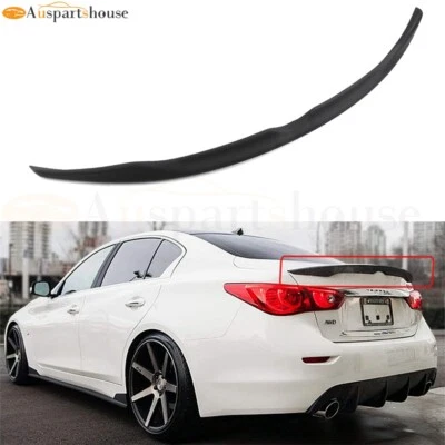 Matte Black Car Trunk Spoiler Wing for 2014-2020 Infiniti Q50 All Models ABS - Image 1 of 4