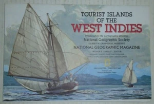 Tourist Islands of the West Indie Map National Geographic February 1981 - Picture 1 of 3
