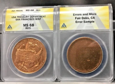 1937 San Francisco Mint Treasury Dept Commemorative Medal & BLANK MEDAL PLANCHET - Image 1 of 4