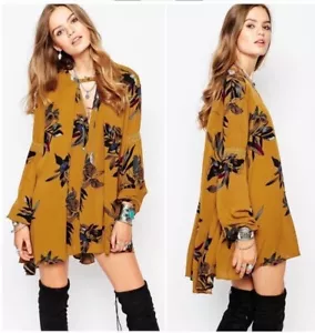 Free People NWT Tree Swing Floral Tunic Amber Combo XS - Picture 1 of 11