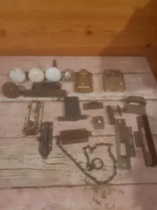 Huge Lot Of Door Hardware Lot - Door Knobs, Rim Lock, Hardware, Etc - Picture 1 of 22