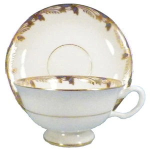 Lenox Essex Cup & Saucer Blue Gold Edge Cream Porcelain Smooth0351-F - Picture 1 of 5