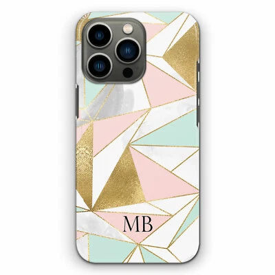 Funda de teléfono personalizada para Motorola G8/G6 rosa gris mármol triángulo cubierta dura Foto 1 de 4