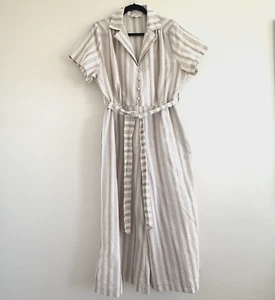 Mono a rayas Sweet Salt mujer bolsillos botón cremallera corbata manga corta talla L - Imagen 1 de 14