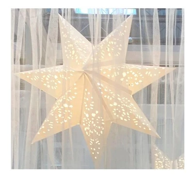 Ikea STRALA Star Light Pendant / Table Lamp Shade, Lace White 19" - NEW - Image 1 of 4