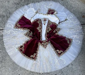 Professionelles rot burgunderfarbenes Le Corsaire Esmeralda Ballett Tutu Kostüm XS Erwachsene - Bild 1 von 6