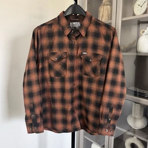Dixxon The Deadwood Flannel Signature D Tech Burnt Orange Black Plaid Shirt 2XL - Picture 1 of 8