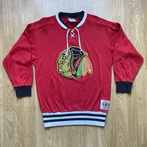 Suéter Jersey Rojo De Colección Años 90 CCM Chicago Blackhawks Hockey Se Ajusta Mediano-Grande - Imagen 1 de 6