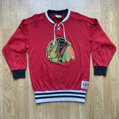 Suéter Jersey Rojo De Colección Años 90 CCM Chicago Blackhawks Hockey Se Ajusta Mediano-Grande Foto 1 de 4