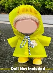 Gelbe Regenjacke & Schuhe mit Kapuze Labubu Outfit, Mantel (Puppe nicht enthalten) - Bild 1 von 11
