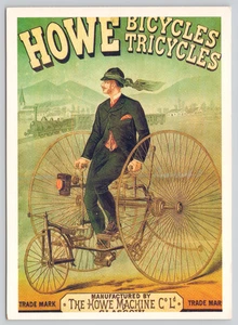 Postcard Elegant Art Nouveau Howe Bicycles Tricycles Advertising - Picture 1 of 2