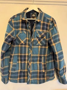 Men's Blue Checked Animal Pocket Long Sleeve Shirt Size Small - Picture 1 of 3
