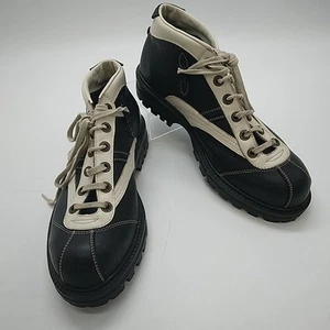 Vintage seltene schwarz weiße Puma Rudolf Dassler 1980er Schuhfabrik Stiefel UK Größe 8 - Bild 1 von 24