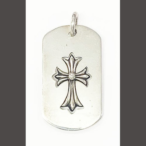 CHROME HEARTS Collana cane grande cromata cuori D TAG LRG TNY CRS ritagliata croce piccola usata b