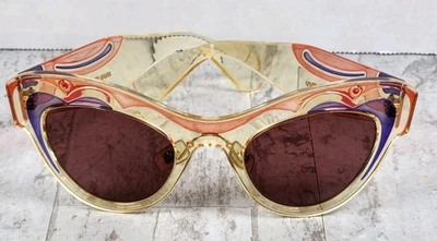 GAFAS DE SOL MIU MIU SMU07P TRANSPARENTE AMARILLO CRISTAL VIOLETA OSCURO LENTE CATEYE Foto 1 de 4