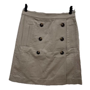 Falda para mujer Tory Burch con cejas talla 4 botones tostados caqui - Imagen 1 de 10
