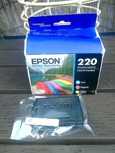 Tinta Epson 220 T220520 Cian Magenta Amarillo y XL Negra Genuina Exp 06/2026 - Imagen 1 de 8