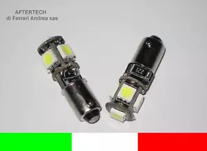 2 LAMPADINE 5 LED CANBUS BA9S PIEDI STORTI T4W QZ1 - Foto 1 di 1