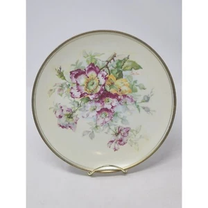Vintage O & EG Royal Austria Decorative Floral Plate Signed 9" Dia. Gold Edge - Picture 1 of 5