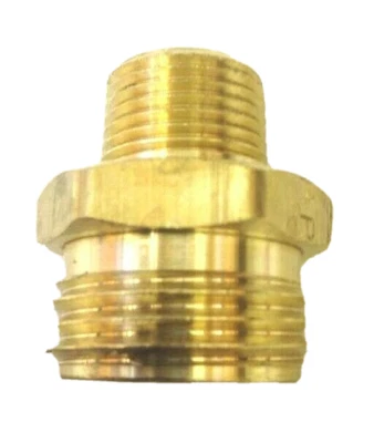 Male Garden Hose Fitting 3/4" MGH  To 3/8" NPT  Male Pipe Thread  Adapter USA - Image 1 of 4