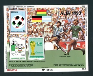 BOLIVIA CEF# B188-9 SCV $55 OLYMPICS SOCCER WORLD CUP OLYMPICS S/S SET OF 2 - Picture 1 of 2