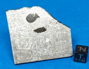 45.9 GR TURGUT  IRON UNGROUPED METEORITE SLICE, GREAT WIDMANSTATTEN PATTERN - Bild 1 von 2