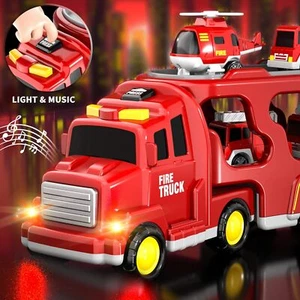 7 in 1 Feuerwehrauto Krankenwagen Feuerwehr Groß Autos Spielzeug Set Alter 1+ - Bild 1 von 15