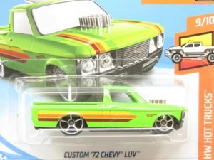 Hotwheels Custom 72 Chevy Luv 30/250 Green Short Card 1 64 Scale Sealed New - Picture 1 of 2