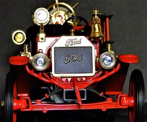 Ford Fire Engine Truck Vintage Classic Antique Pickup Red Metal Model Car Promo - Picture 1 of 12