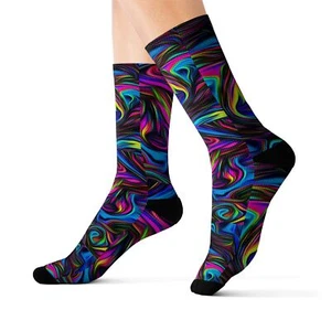 Charisma Girls Swirl Series Design Number 1 Sublimation Socks - Picture 1 of 13