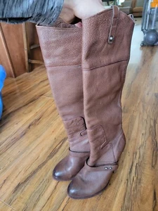 Sam Edelman kniehohe Lederstiefel mit Absatz, Größe 7,5 GEBRAUCHT - Bild 1 von 4