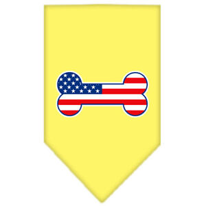 Bone Flag American Screen Print Bandana Yellow Small