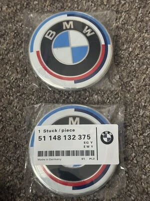 BMW Badges Front 82mm And Rear 74mm , 2 Badges 50 Anniversary Of Motorsport - Image 1 of 4