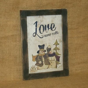 Love Never Melts Snowman Wall Picture Hearthside Collection - Picture 1 of 3