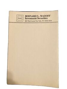 Rare Bernard Bernie Madoff 1 Sheet out of Bernies personal office pad NYC
