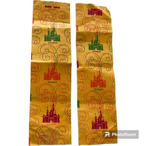 Vintage 1970's Disneyland Yellow Paper Gift Souvenir Bags x 2 Tall Long Castle - Bild 1 von 5