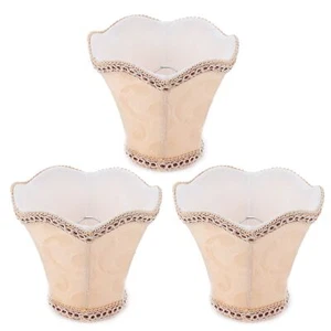 3Pcs Chandelier Lamp Shade Modern European Style Small Lamp Shade Clip On Fab... - Picture 1 of 9