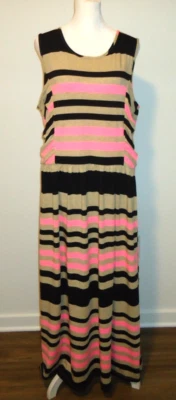 Maxi vestido a rayas para mujer Xhilarition talla 1/2X Foto 1 de 4