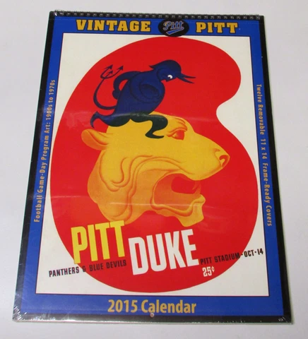 2015 Vintage Pitt Panthers Duke Devils College Football Calendar Poster Penn Cover