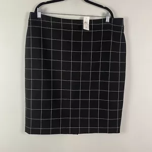 Ann Taylor The Pencil Skirt in Black Windowpane Plaid Size 18 - Picture 1 of 11