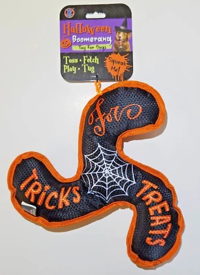 Bow Wow Pet Halloween Boomerang Squeak Toss Fetch Tug Toy for Dogs NEW!! - Image 1 of 4