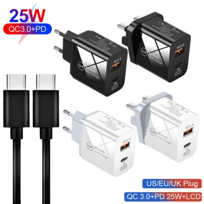 25W Fast Charger Power Adapter/Cable For Google Pixel 8 Pro 7A 6 Pro 8a 9 Pro XL - Image 1 of 4